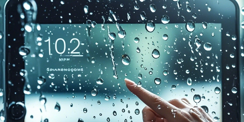 防水屏幕显示雨和手套|赞美诗